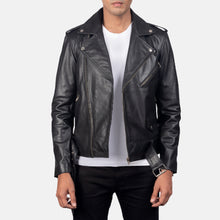 Load image into Gallery viewer, Allaric Alley Black Leather Biker Jacket