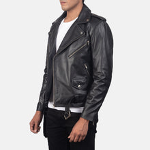 Load image into Gallery viewer, Allaric Alley Black Leather Biker Jacket