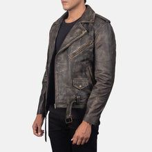 Load image into Gallery viewer, Allaric Alley Distressed Brown Leather Biker Jacket