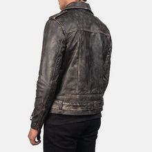 Load image into Gallery viewer, Allaric Alley Distressed Brown Leather Biker Jacket