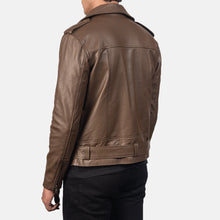Load image into Gallery viewer, Allaric Alley Mocha Leather Biker Jacket