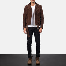 Load image into Gallery viewer, Allaric Alley Mocha Suede Biker Jacket