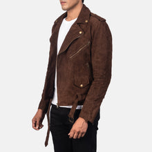 Load image into Gallery viewer, Allaric Alley Mocha Suede Biker Jacket