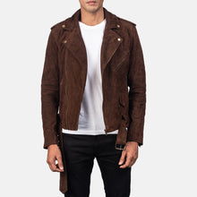 Load image into Gallery viewer, Allaric Alley Mocha Suede Biker Jacket