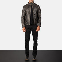 Load image into Gallery viewer, Men Gatsby Distressed Brown Leather Jacket