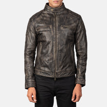 Load image into Gallery viewer, Men Gatsby Distressed Brown Leather Jacket
