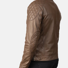 Load image into Gallery viewer, Men Gatsby Mocha Leather Biker Jacket