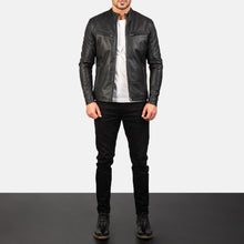 Load image into Gallery viewer, Ionic Black Leather Jacket