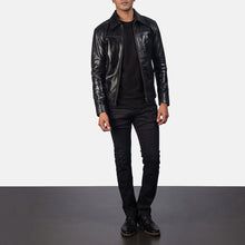 Load image into Gallery viewer, Men Mystical Black Leather Jacket
